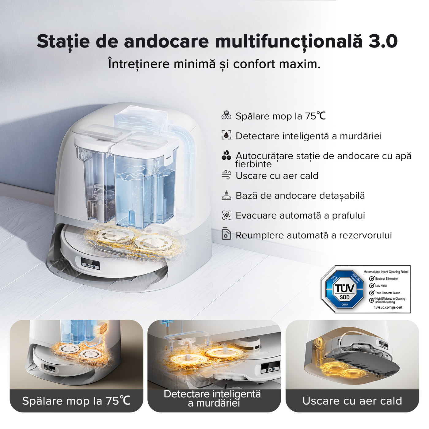Recondiționat - 90% ca nou”-Aspiratorul robot Roborock seria Qrevo