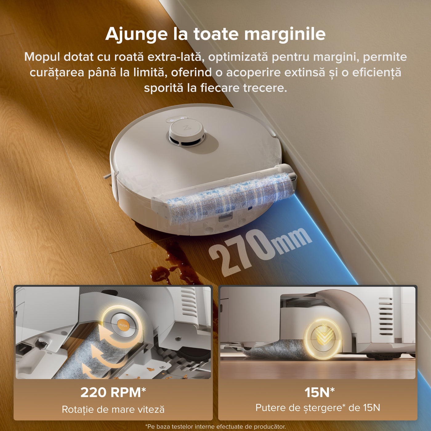 Aspirator robot cu mop Roborock Qrevo Curv 2 Flow cu stație de