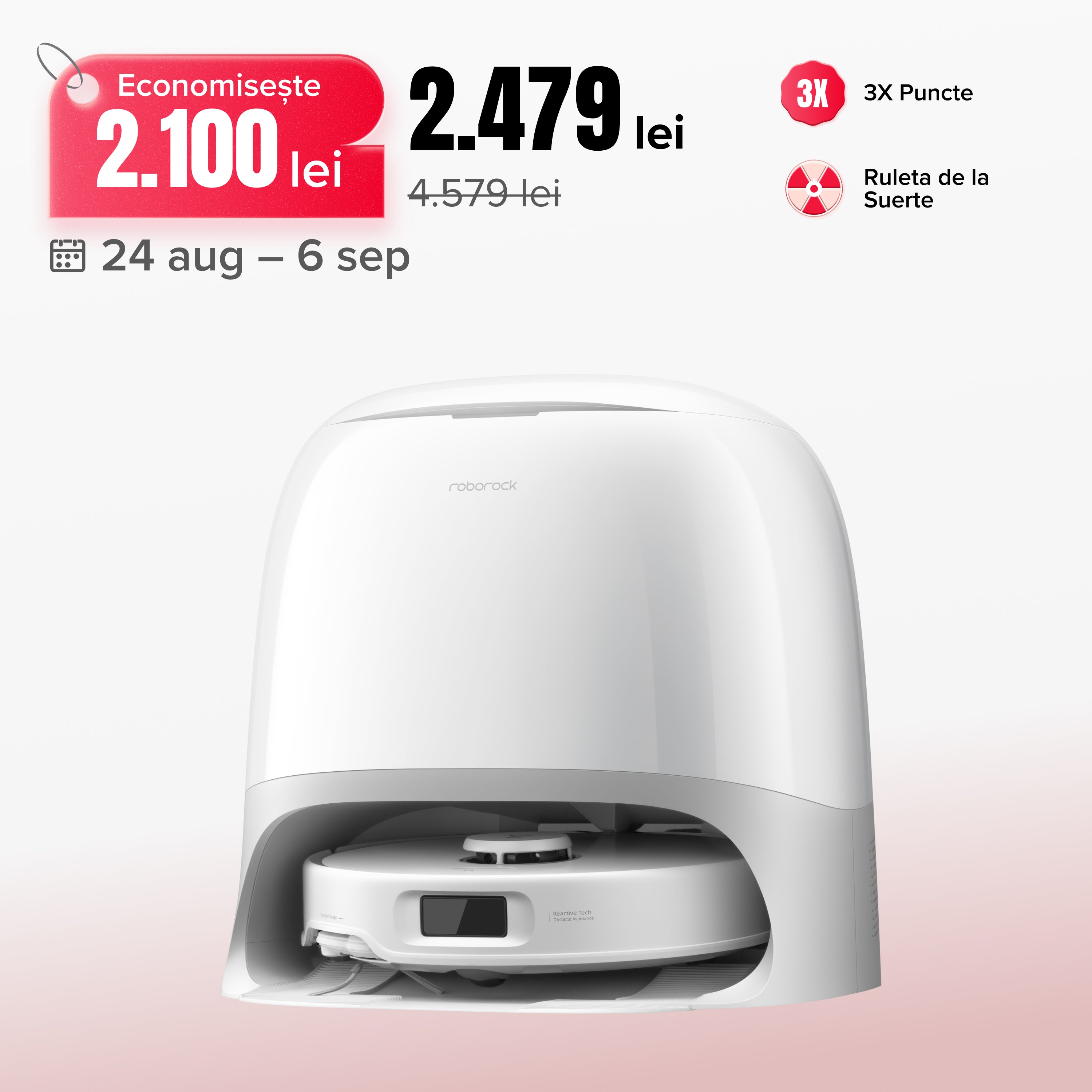 „Recondiționat - 90% ca nou”-Aspiratorul robot Roborock seria Qrevo Curv S5X