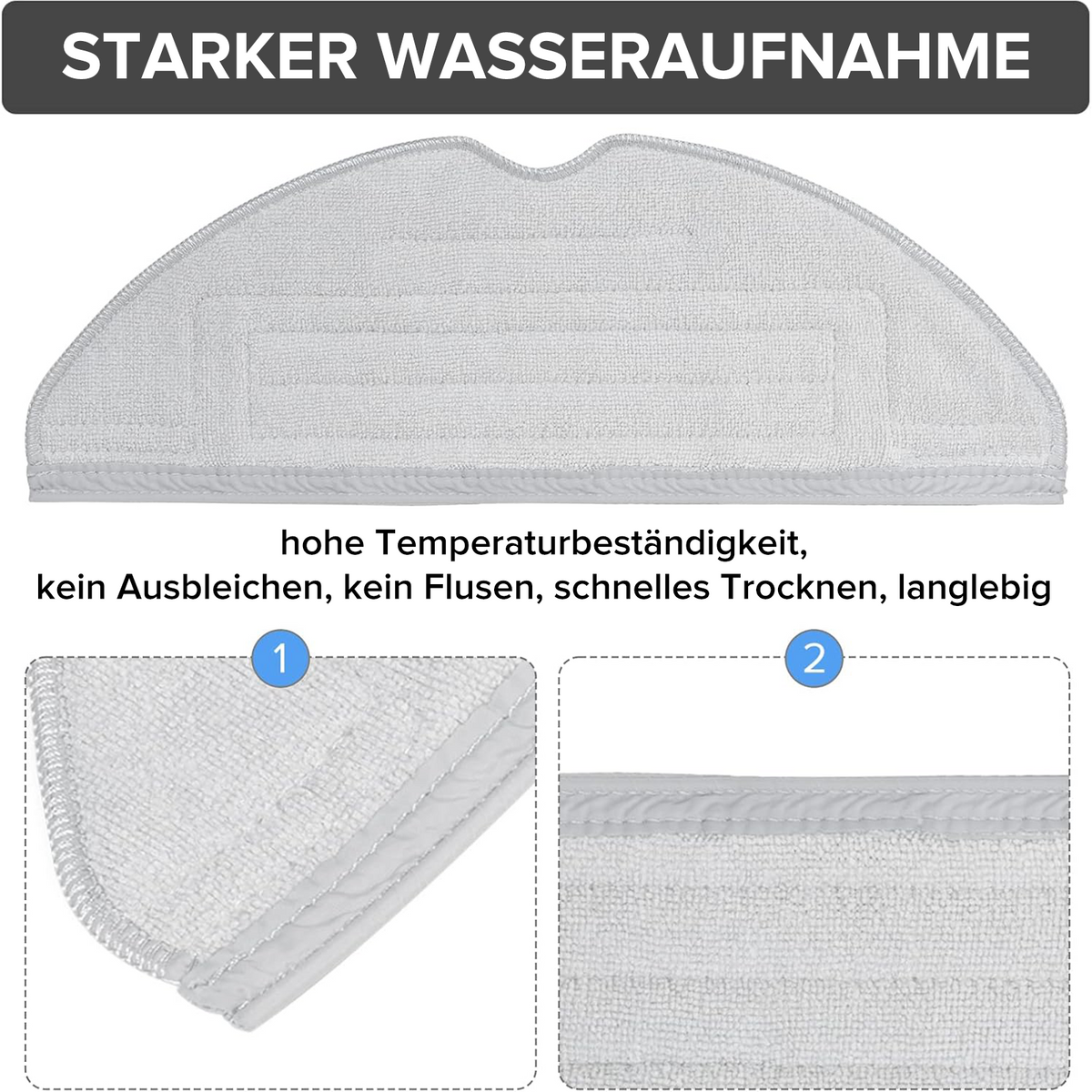 Produktbild von BCOATH 2er-Set Waschbare Sprühmopp-Tücher – Ersatzwischpads Für Ecken, Fenster & Böden – Wiederverwendbar
